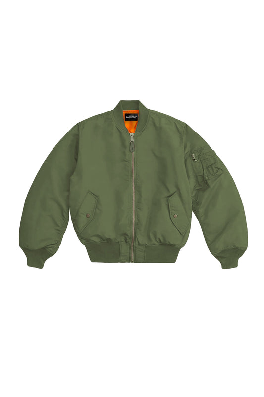 Bomber Jacket “DE LA RUE À LA RUE” Navy Green