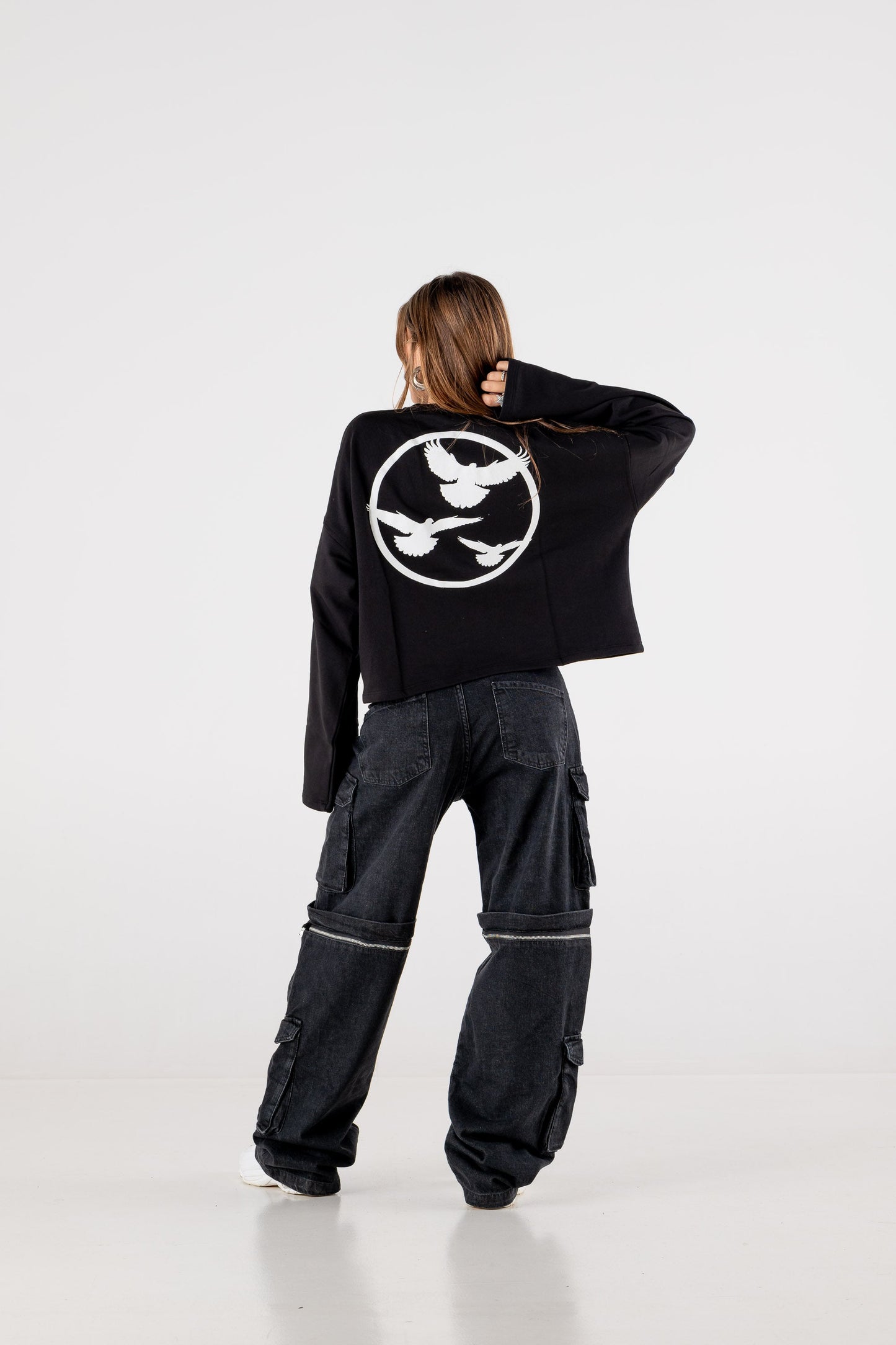 Longsleeve "DE LA RUE À LA RUE" Doves Black