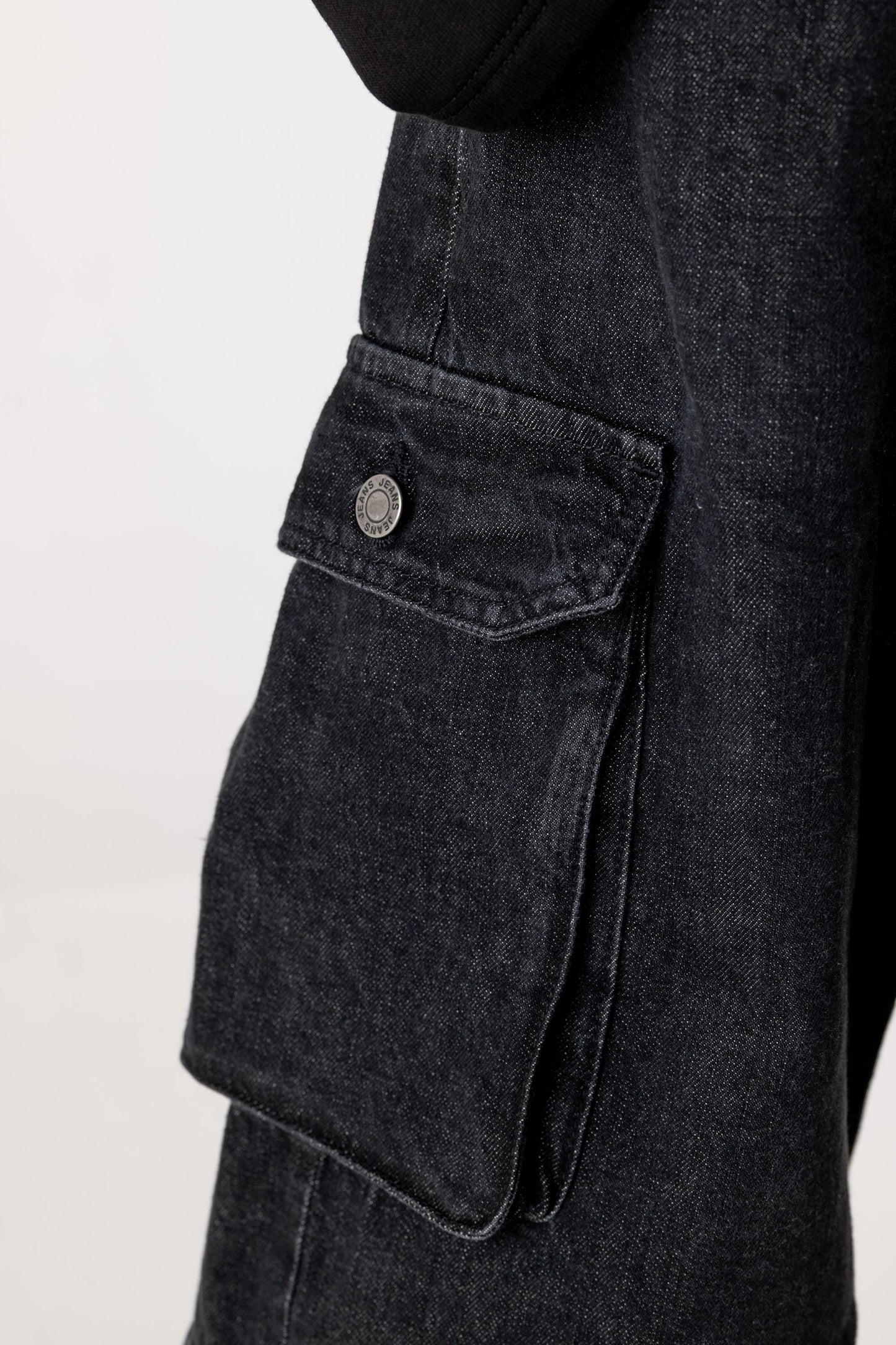 Double Denim Cargo Pants “DE LA RUE À LA RUE” Black