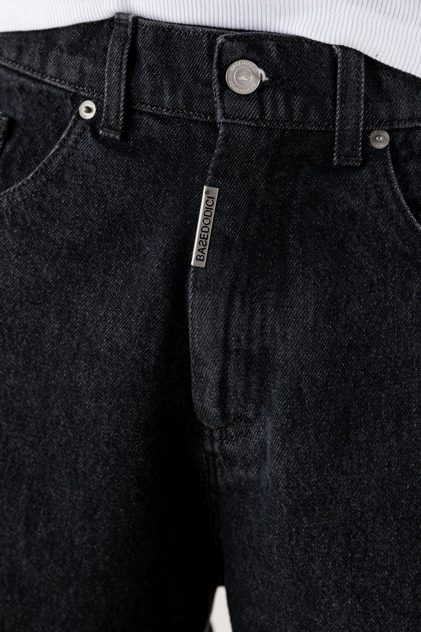 Denim Pants “DE LA RUE À LA RUE” BackLogo Black