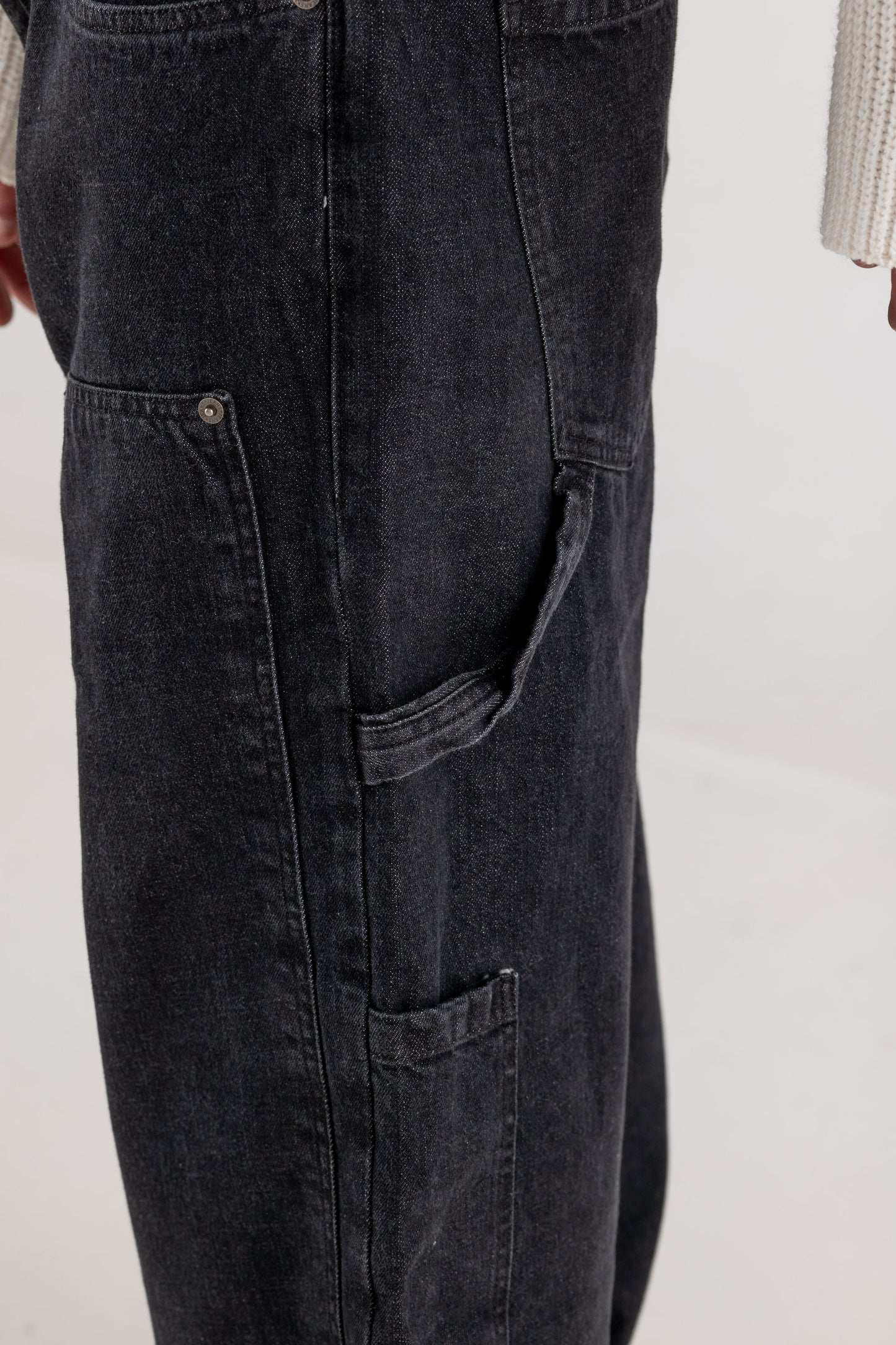 Carpenter Denim Pants “DE LA RUE À LA RUE” Black