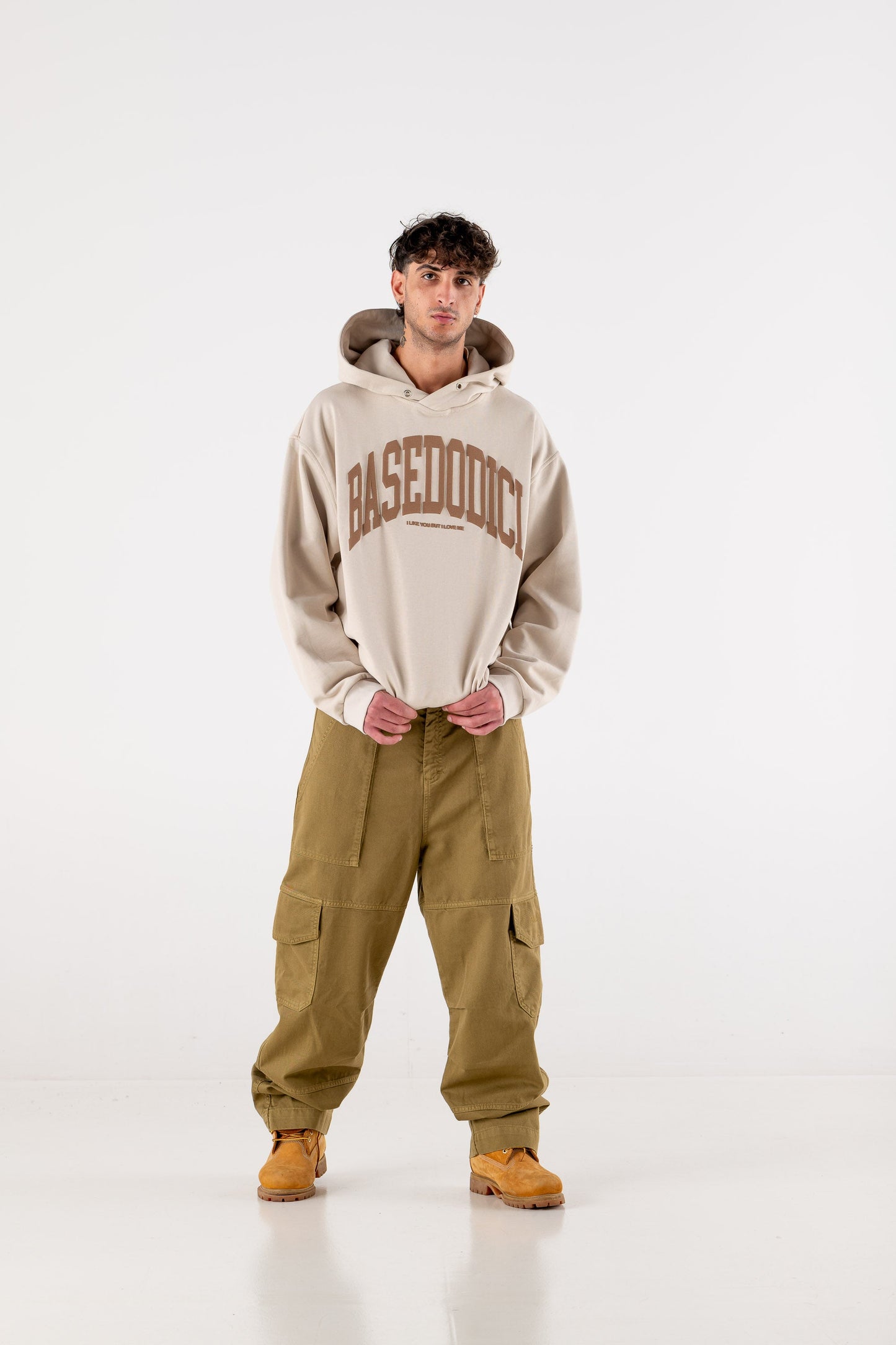 Hoodie "DE LA RUE À LA RUE" ArcLogo Beige